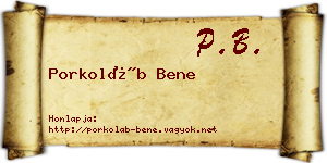 Porkoláb Bene névjegykártya